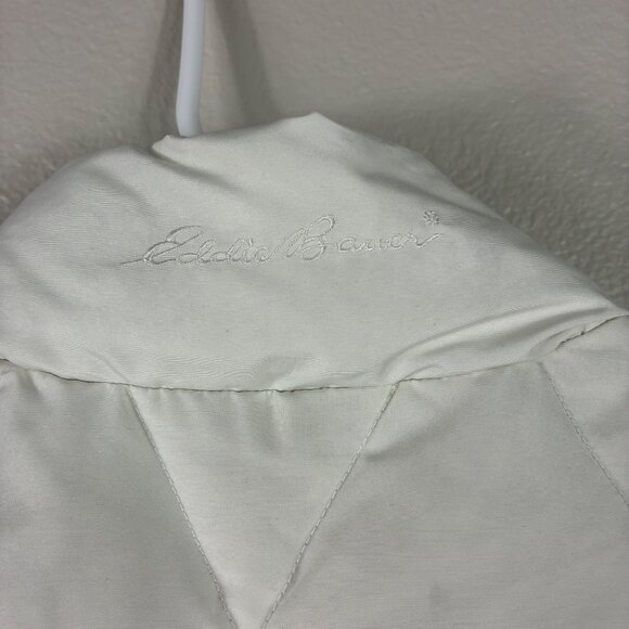 Eddie Bauer Premium Goose Down Quilted Puffer Vest Ivory Size Large Gorpcore - Picture 7 of 10